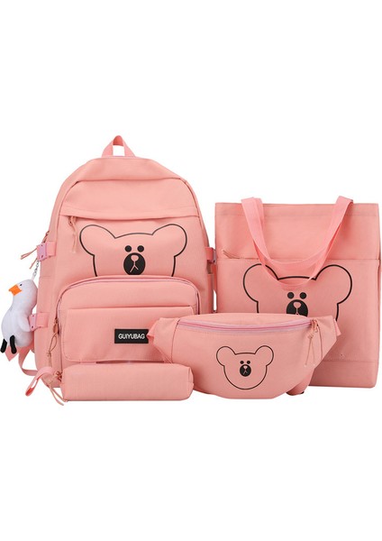 4 Parçalı Büyük Kapasiteli Çanta Seti - Pembe (Yurt Dışından)