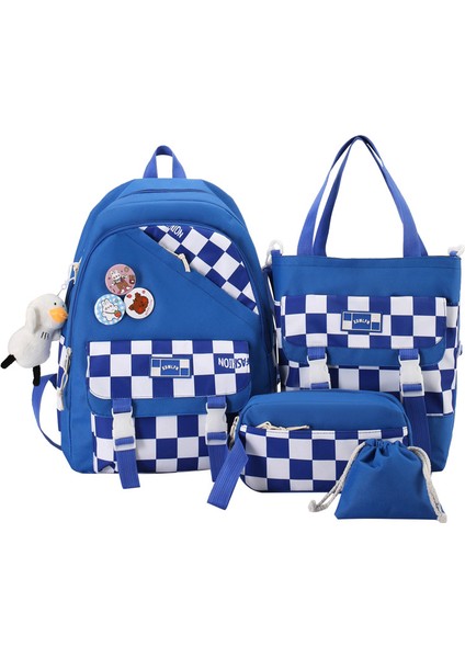 4 Parçalı Büyük Kapasiteli Çanta Seti - Koyu Mavi (Yurt Dışından)