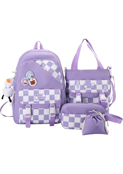 4 Parçalı Büyük Kapasiteli Çanta Seti - Mor (Yurt Dışından)