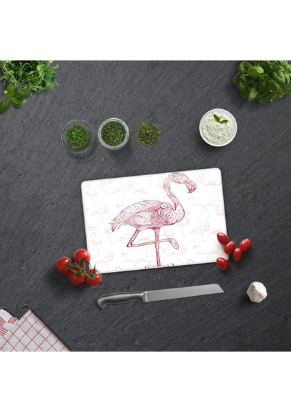 Flamingo Desen | Cam Kesme Tahtası - Cam Kesme Tablası |