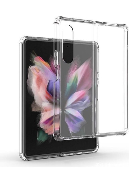 Samsung Galaxy Z Fold 4 Uyumlu Şeffaf Kılıf Anti Shock Darbe Emici Silikon Kapak Esnek Tpu