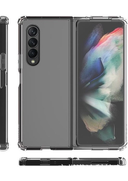 Samsung Galaxy Z Fold 4 Uyumlu Şeffaf Kılıf Anti Shock Darbe Emici Silikon Kapak Esnek Tpu