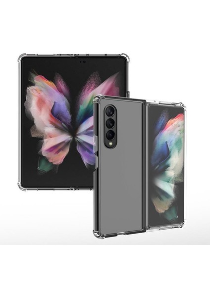 Samsung Galaxy Z Fold 4 Uyumlu Şeffaf Kılıf Anti Shock Darbe Emici Silikon Kapak Esnek Tpu