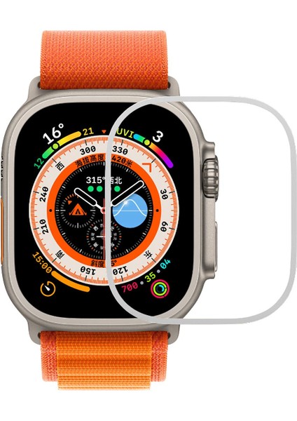 Apple Watch Ultra 49 mm Uyumlu Metal Ekran Çerçevesi Kenar Koruyucu Çerçeve