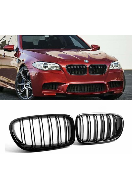 Bmw F10 m5 ön böbrek panjur piano black çift tırnak