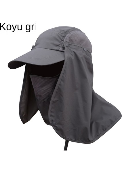 Güneş Koruyucu Balıkçı Şapkası - Gri (Yurt Dışından)