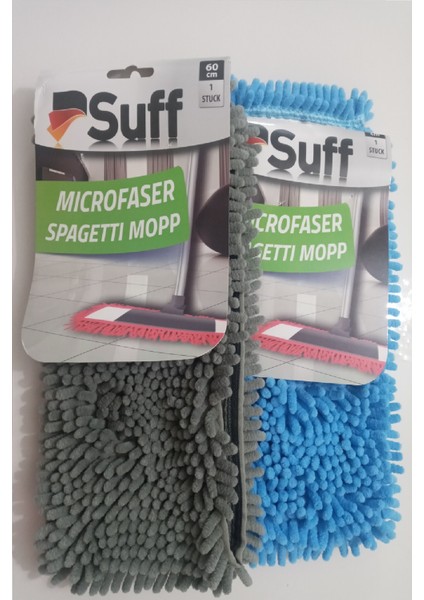 2 Adet Nemli ve Kuru Makarna Mop Ucu Mikrofiber Paspas Yedeği 60 cm