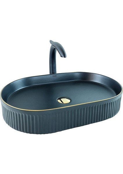 Mat Siyah Gold Çanak Lavabo BG-308