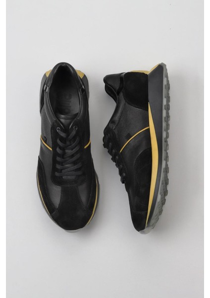 Siyah Süet-Atlas Sr Deri Erkek Spor Ayakkabı