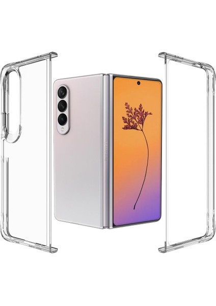 Samsung Galaxy Z Fold 4 Uyumlu Şeffaf Kılıf Sararma Yapmayan Sert Pc Kapak Köşeleri Yükseltilmiş