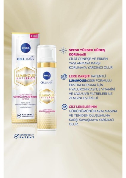 LUMINOUS630 Leke Karşıtı Gündüz Yüz Kremi 40ML ve Leke Karşıtı Cilt Serum 30ML modelleri
