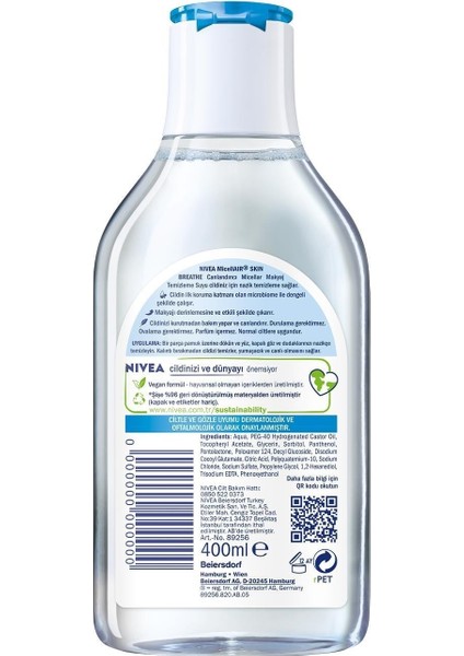 Micellar Canlandırıcı Makyaj Temizleme Suyu Normal Ciltler 400ML,YÜZ Temizleme