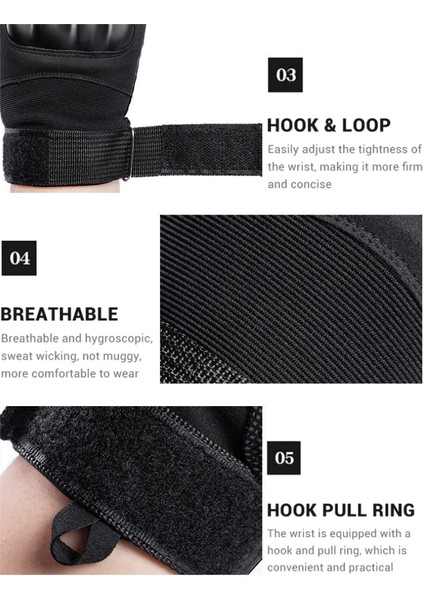 Combat Hard Shell Taktik Eldiven Korumalı Uzun 3 Renk modelleri