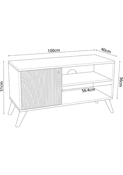 B4030 Lisa Tv Ünitesi Siyah-Sepet 100CM