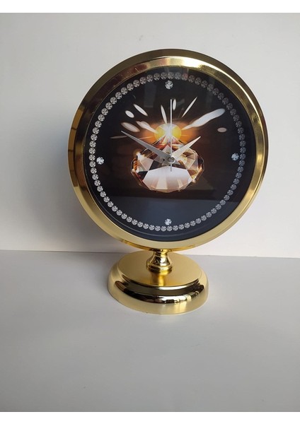 Altın Gold Renkli Metal Ofis Salon Masa Saati 25*20 cm B2 fiyatları
