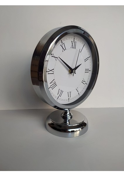 Krom Renkli Metal Ofis Salon Masa Saati 25*20 cm C1