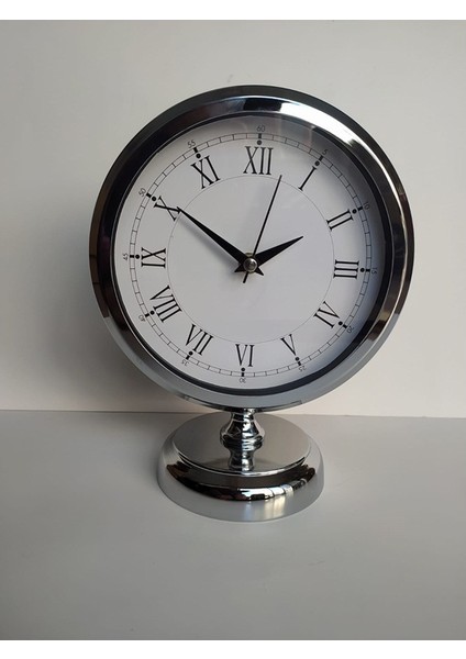 Krom Renkli Metal Ofis Salon Masa Saati 25*20 cm C1
