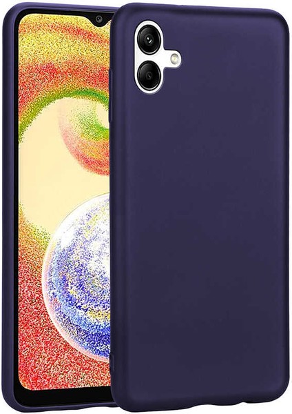 Case 4U Samsung Galaxy A04 Uyumlu Kılıf Klasik Mat Renkli Yumuşak Premier Silikon Lacivert