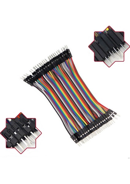 40PIN Jumper Kablo 15CM Erkek - Erkek