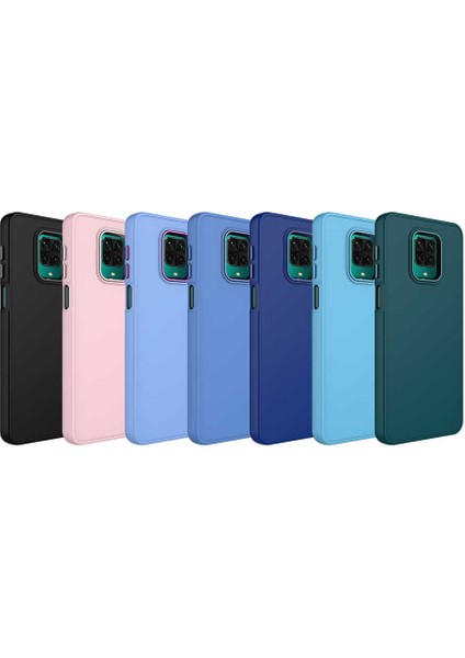 Case 4U Xiaomi Redmi Note 9s Kılıf Metal Çerçeve Hassas Butonlu Renkli Içi Kadife Lansman Kılıfı Luna Kapak Lavanta Grisi