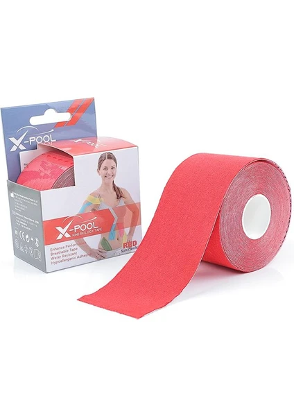 x Pool,kırmızı Renk Kinezyo Tape Gold 5x5 cm Ağrı,sporcu Bandı