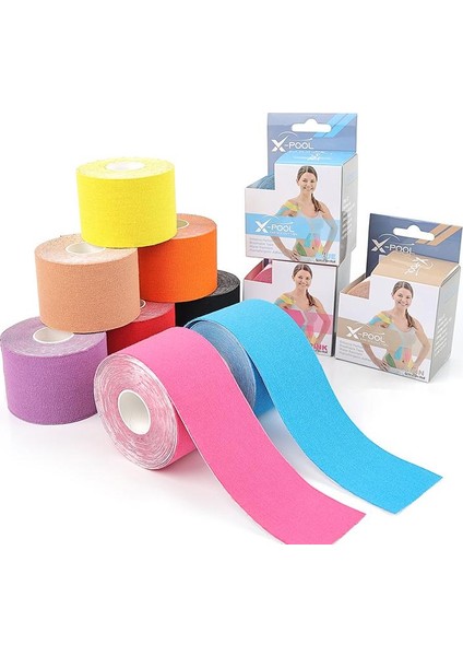 x Pool,kırmızı Renk Kinezyo Tape Gold 5x5 cm Ağrı,sporcu Bandı