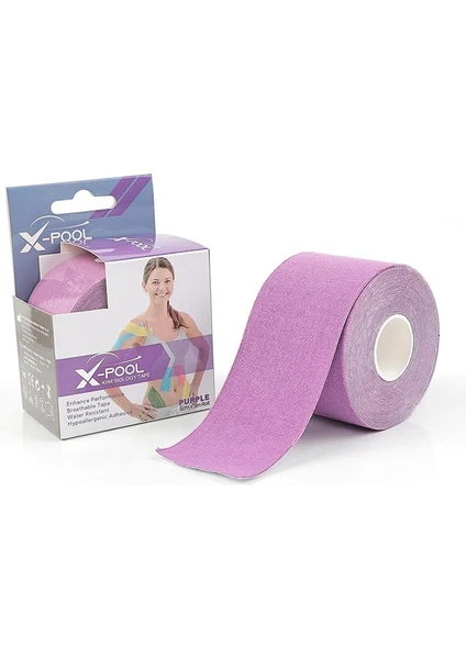 x Pool ,mor Lila Renk Kinezyo Tape Gold 5x5 cm Ağrı,sporcu Bandı