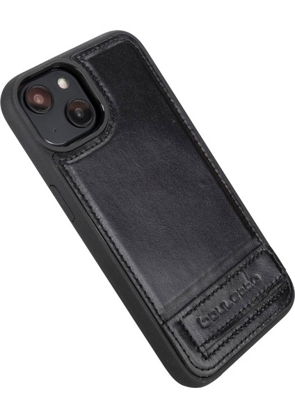 Apple iPhone 14 Uyumlu Deri Standlı Arka Kapak Rst1 Siyah