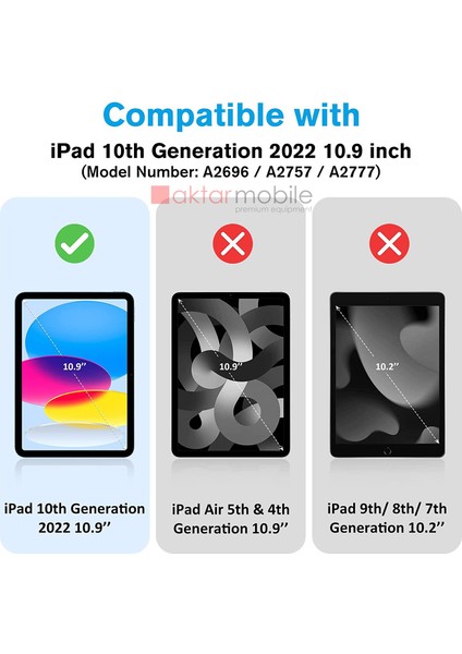 Apple iPad 10. Nesil 2022 10.9 Kılıf Standlı Flip Smart Akıllı Kapak Uyku Modlu Tablet Kılıfı