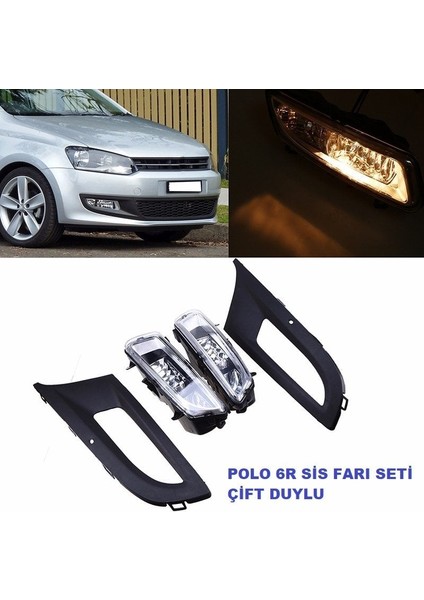 Vw polo 6r sis lambası farı çerçeveli çif duylu takım 2009 / 2014