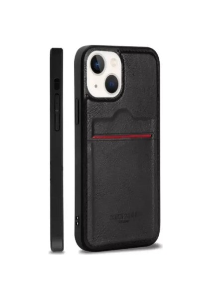 Desıngshop Iphone 13 Kartlıklı Deri Kılıf Siyah