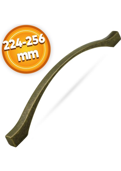 Çekmece Mutfak Dolap Kapak Kulpu Kulbu 224-256 mm Antik Sarı Metal Kulp