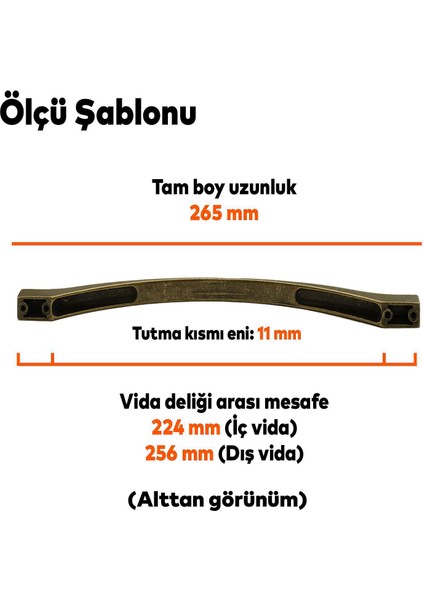 Çekmece Mutfak Dolap Kapak Kulpu Kulbu 224-256 mm Antik Sarı Metal Kulp fiyatları