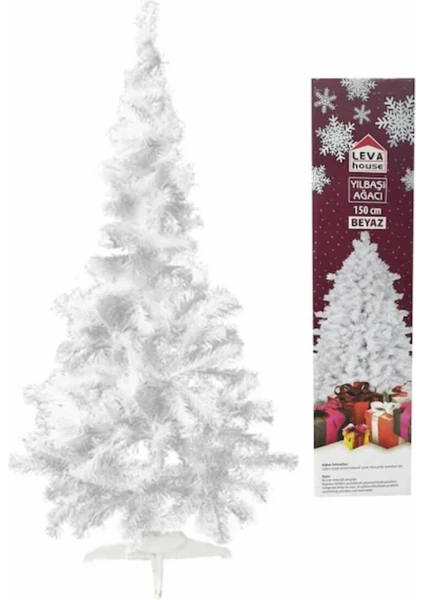 Beyaz Yılbaşı Çamağacı 150 CM,220 Dal Lüks Noel Ağacı