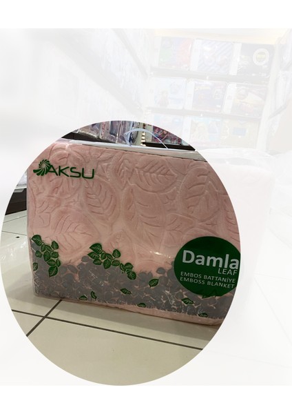 Damla Embos Vizon Çift Kişilik Kabartmalı Battaniye Pembe