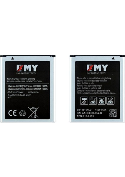 S3 Mini I8190 / J1 Mini J105 Batarya 1500 Mah