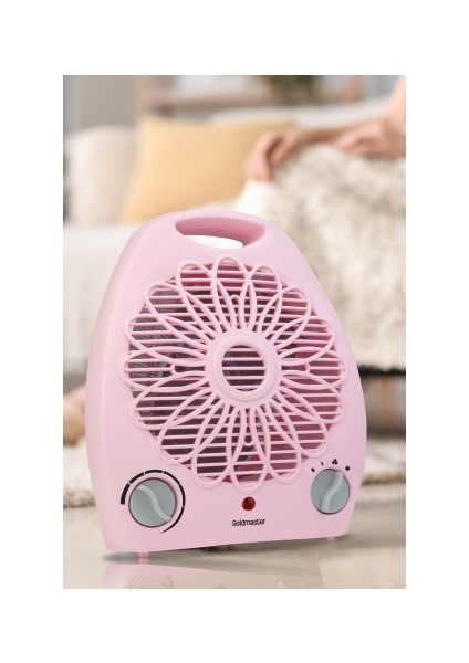 Summer Pembe 2000 Watt Isıya Dayanıklı Sıcak Ilık Soğuk Devrilme Emniyetli Isıtıcı Fan