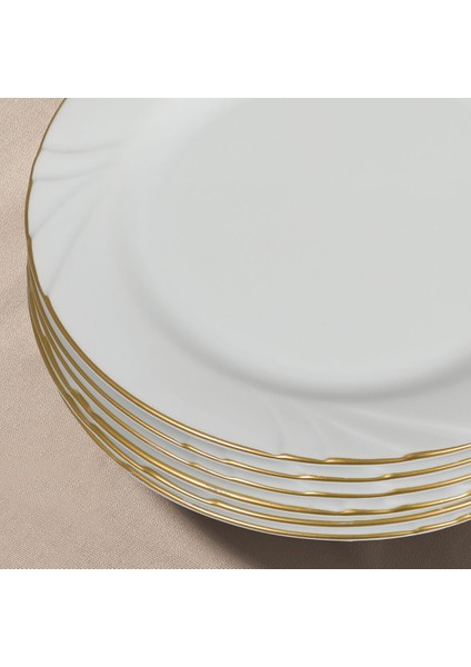 Güral Porselen Soprano 6 Adet 21 Cm Pasta Tabağı - Gold