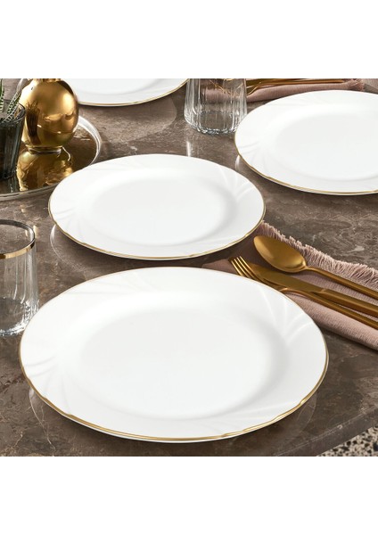 Güral Porselen Soprano 6 Adet 21 Cm Pasta Tabağı - Gold