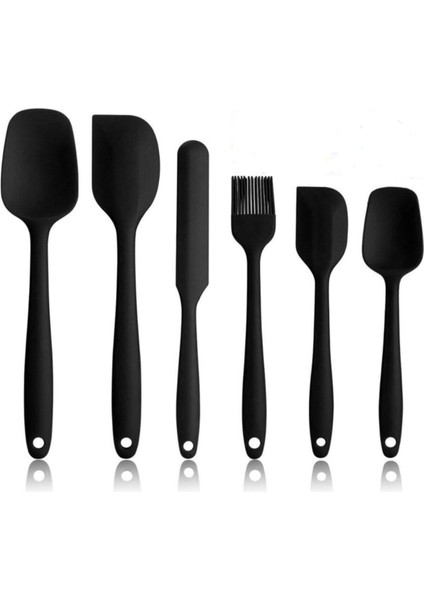 Servis Spatula Seti Silikon 6'lı Siyah