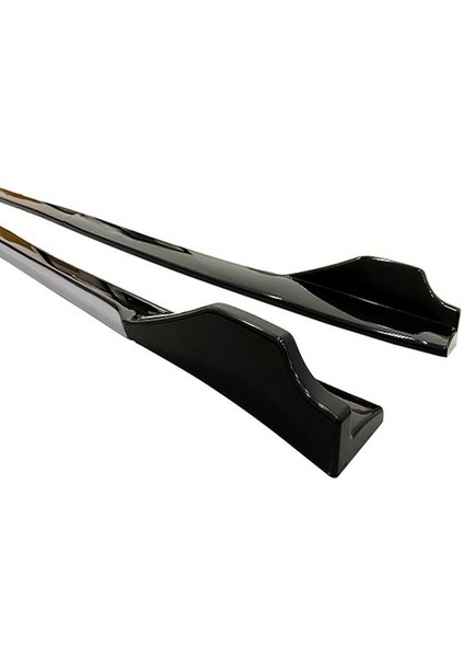 Audi A6 2001-2004 Gri Şeritli Ön Lip ve Yan Marşpiyel Seti Piona Black