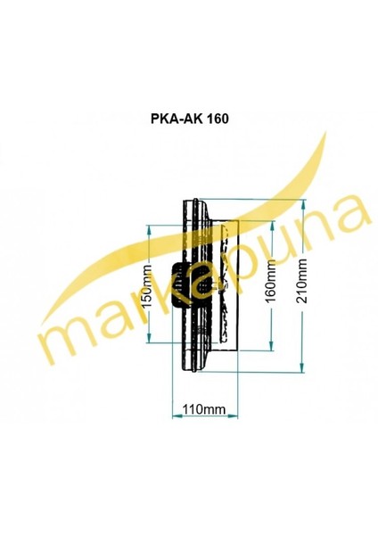 Fanex Fan Fanex Pka 160 Ak 16 cm Kapaksız 350 M³/h Flanşlı Aksiyel Aspiratör