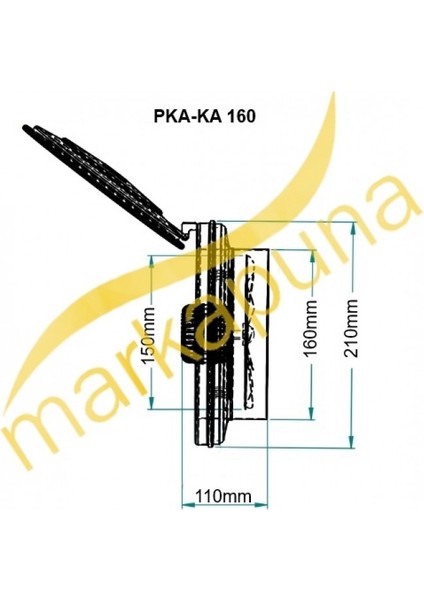 Fanex Pka 160 Ka 160 cm Kapaklı 350 M³/h Aksiyel Aspiratör