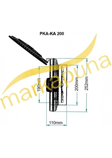 Fanex Fan Fanex Pka 200 Ka 20 cm Kapaklı 600 M³/h Aksiyel Aspiratör