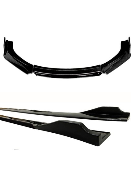 Vw Passat B7 2010-2014 Piona Black Şeritli Ön Lip ve Yan Marşpiyel Seti Piona Black