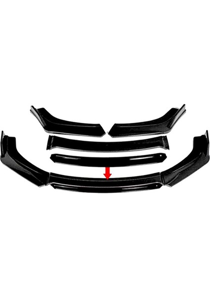 Vw Passat B7 2010-2014 Piona Black Şeritli Ön Lip ve Yan Marşpiyel Seti Piona Black