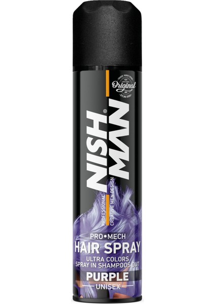 NISHMAN Renkli  Saç Spreyi Purple150 ml