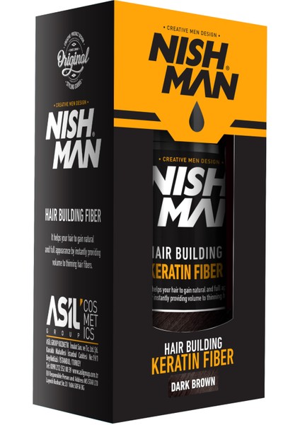 NISHMAN Saç Dolgunlaştırıcı Keratin Fiber ( Dark Brown ) 21Gr