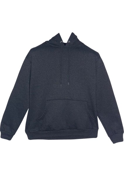 Basic Üç Iplik Kışlık Kapüşonlu Kanguru Cepli Sweatshirt