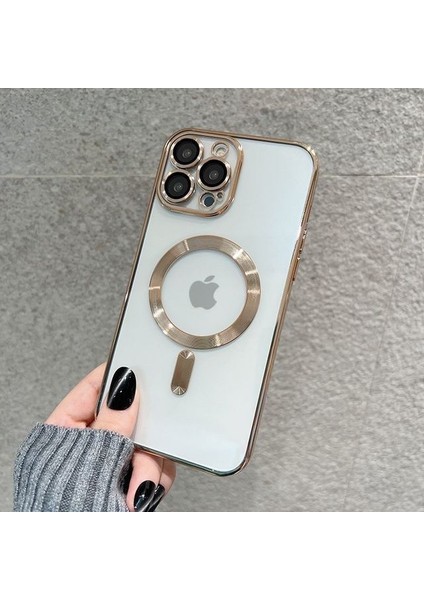 iPhone 12 Pro Max Kılıf Kamera Lens Korumalı Yeni Seri Üst Model Görünüm Manyetik Magsafe Kılıf